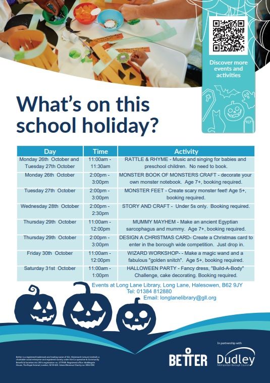 Long Lane Library - Children's October Half Term Activities